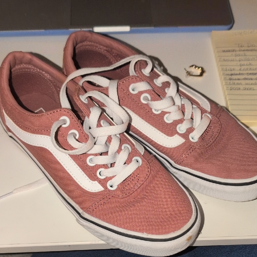 Vans Pink and White Sneakers